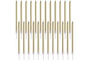 24-Count Delicate Metallic Celebration Candles - for Festive & Wedding Occasions