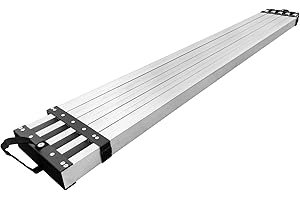 FinerFurnis Heavy Duty Aluminum Telescoping Work Plank, 8-13 FT Adjustable Anti-Slip Scaffold Platform with 440 LBS Capacity,