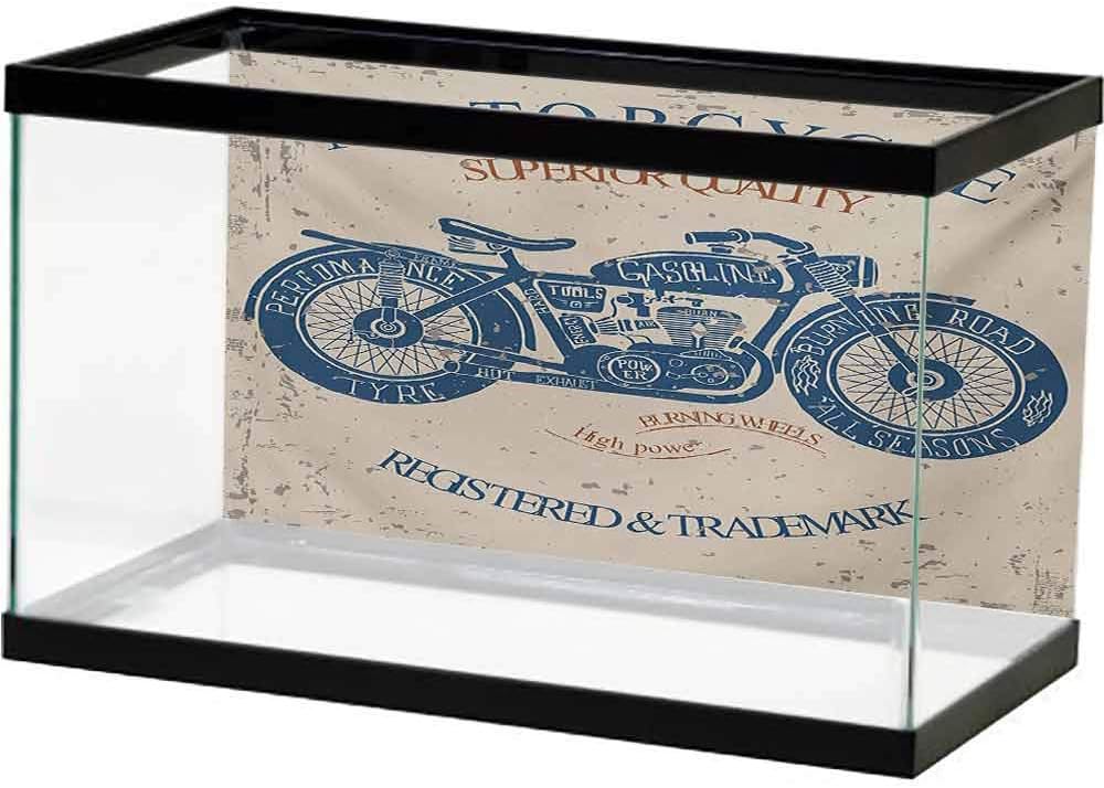 bybyhome Underwater World Backdrop Vintage,Retro Romantic Rose with Valentines Day Inspirations Flower Bouquet Silhouette,Dark Blue Beige Image Fish