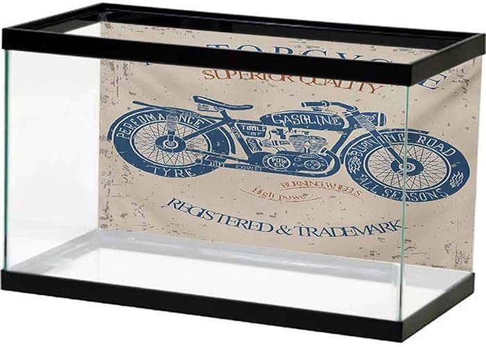 bybyhome Underwater World Backdrop Vintage,Retro Romantic Rose with Valentines Day Inspirations Flower Bouquet Silhouette,Dark Blue Beige Image Fish