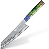 FINDKING 8 Inch Chef's Kiritsuke Knife, Professional Japanese Kitchen Knife for Skilled Cooks, 440C Steel Blade, Perfect for Chopping, Slicing, and Dicing (Iridescent Series)