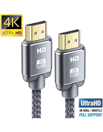 Cable HDMI 4K 2metros-Snowkids Cable HDMI 2.0 de Alta Velocidad Trenzado de Nailon 4K a 60Hz a 18Gbps Compatible con Fire TV, 3D, Función Ethernet, Video 4K UHD 2160p, HD 1080p-Xbox 360 PS3 PS4 - Gris