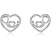 YFN Nursing Themed Stud Earrings Sterling Silver Jewelry Gift for Nurse