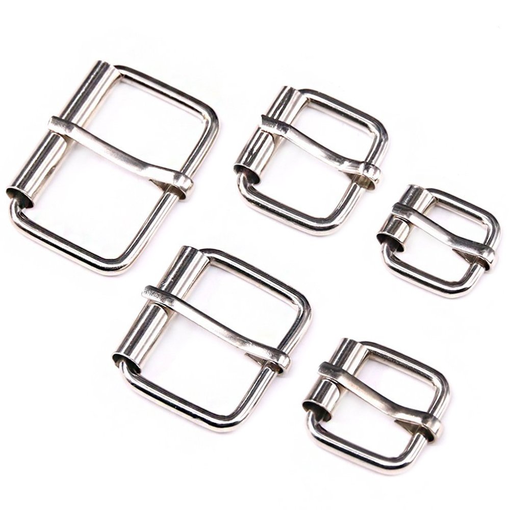 Swpeet 50 Pcs Assorted Multi-purpose Sliver Metal Roller Buckle Ring for Hardware Belt Bags Ring Hand DIY Accessories -13mm,15mm, 20mm, 25mm, 32mm