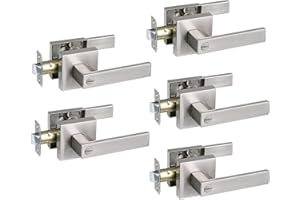 NEWBANG NEWBNAG Bed/Bath Room Door Lever for Privacy Bathroom and Interior Door Heavy Duty Door Lock Handle Satin Nickel Finish