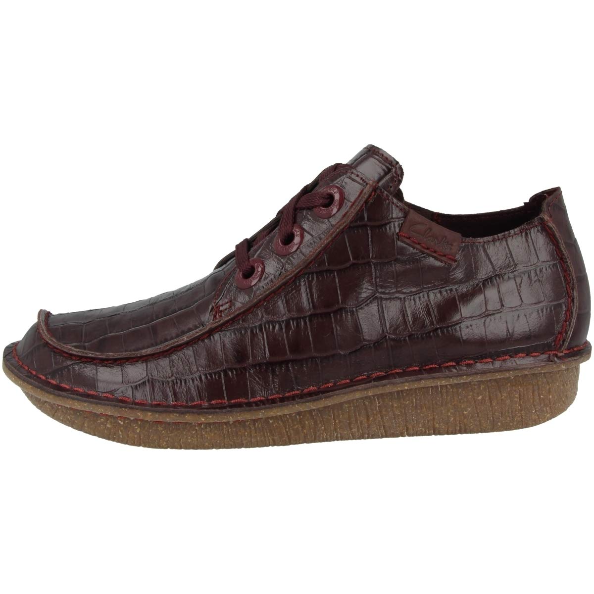 Clarks Women's Funny Dream Derbys, Burgundy, 6 UK