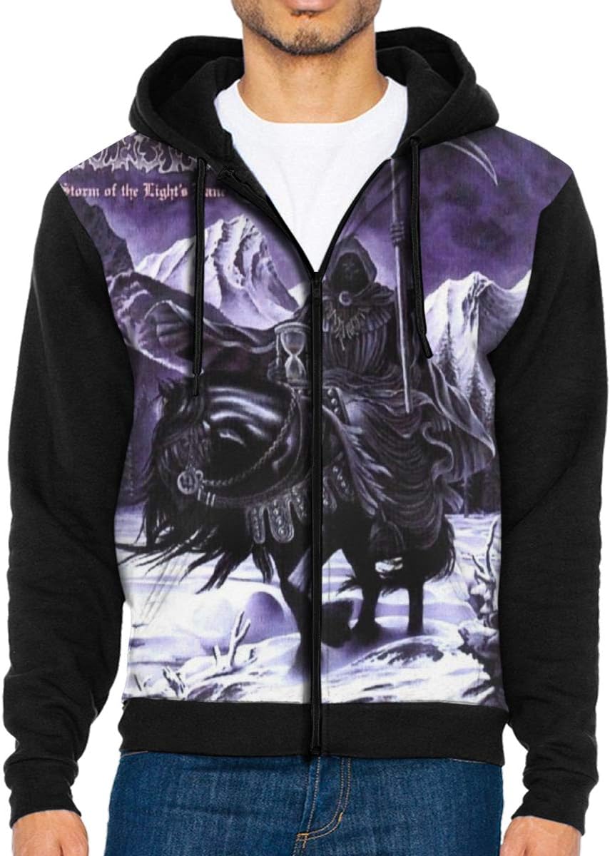 Honghuawenhua Adult Mens Casual Cool Printed Full-Zip Long Sleeves Hoodie Jacket