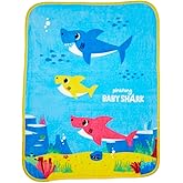 Baby Shark Kids Bedding Super Soft Silk Touch Throw, 40 in x 50 in, (Official Licensed Product) by Franco