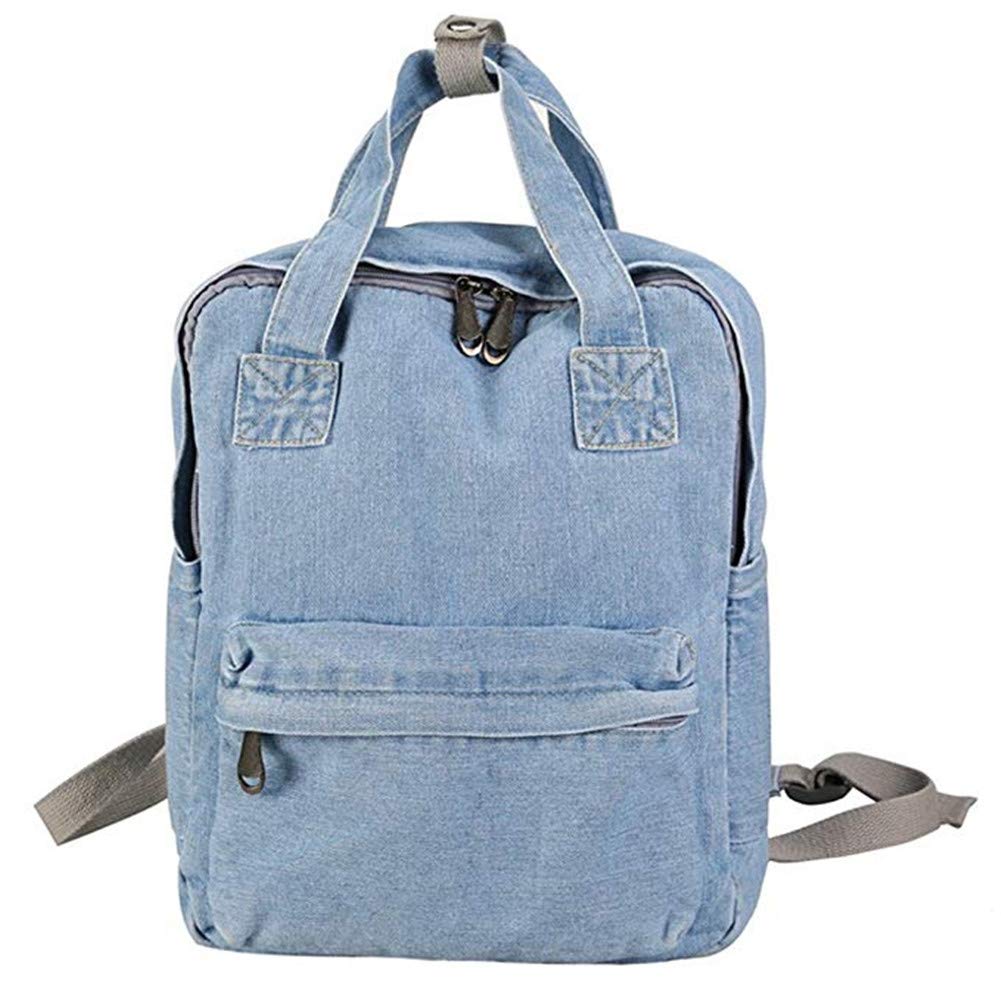 QIKEGooods Jeans Backpack Womens Multifunctional Children's School Backpack Jean Rucksack Denim Backpacks For Teen Girls Lightweight Casual Canvas Daypack One Size