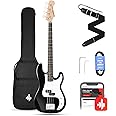 Donner Electric Bass Guitar 4 Strings Full-Size Standard Bass PB-Style Beginner Kit Black for Starter with Free Online Lesson Gig Bag Guitar Strap and Guitar Cable, DPB-510D