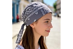 Pre-Tied Head Scarves Vintage Turban Beanie Caps Women's Headscarf Headwear with Tail Beanies Covers for Adult Skull Hats
