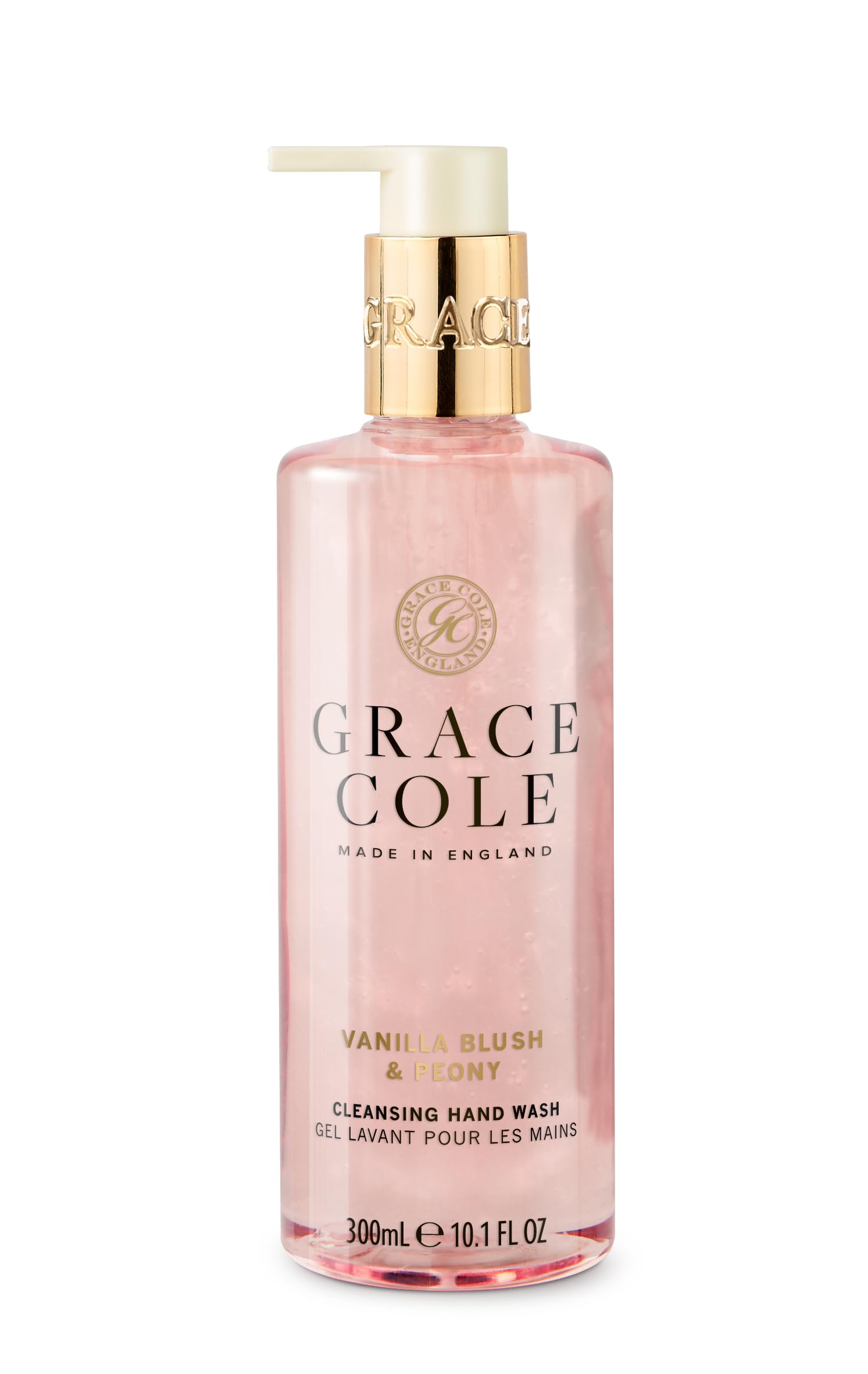 Grace Cole Vanilla Blush & Peony Hand Wash 300ml - Moisturising Liquid Soap Essential Oils - Vegan and Cruelty Free, No SLS or Parabens - Made In England