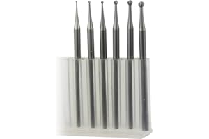 LUO KE 𝐋𝐮𝐨 𝐤𝐞 6 Pcs Round Ball Burr - 3/32'' Shank Sphere Shape Jewelry Setting Ball Burs for Lapidary Making 006-020