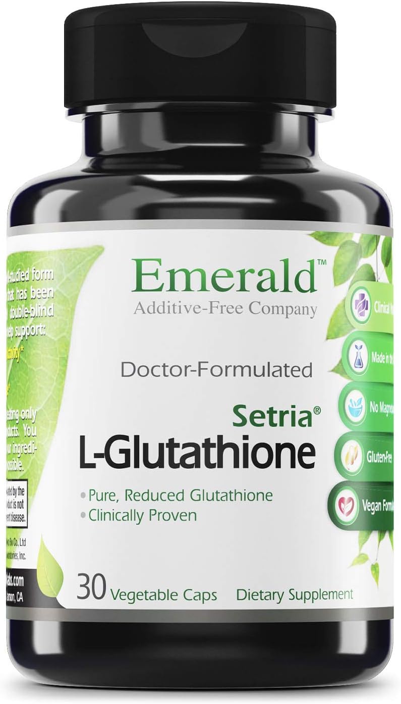 Amazon Com Setria L Glutathione Healthy Liver Cell Detoxification Immune System Support Antioxidant Rich Skin Health Anti Aging Emerald Laboratories Ultra Botanicals 30 Capsules Health Personal Care