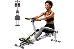 Ann Katy Rowing Machine, Compact Adjustable Rowing Machine 12 Levels of Complete Body Workout Resistance for Home, Low-Impact