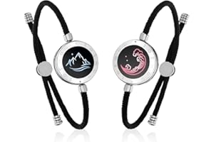 TOTWOO Long Distance Touch Bracelets for Couples, Light up & Vibration for Love Couples Bracelets | Long Distance Valentines Day Gifts for Girlfriend, One-to-One Bluetooth Pairing via App
