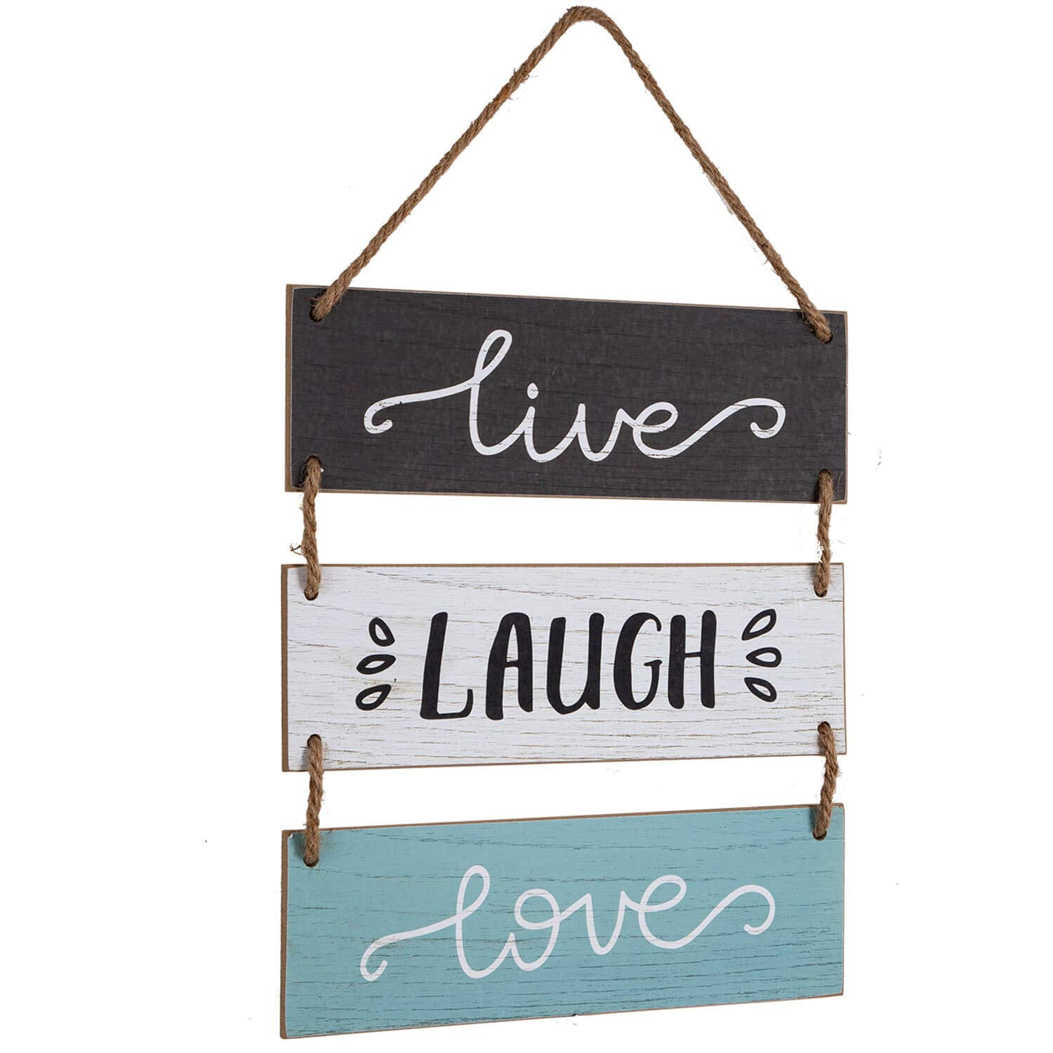 Yankario Rustic Home Wall Decor Sign for Living Room Bedroom Bathroom Kitchen Office or more - Farmhouse Wall Hanging Decoration Wooden Sign "Live Laugh Love" 12"×14”