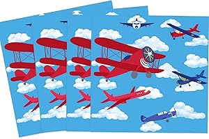 VETWO Airplane Party Paper Napkins 60 Pcs Airplane Aircraft Disposable Paper Napkins for Aviation Theme Boys Baby Shower 1st 2nd 3rd 4th Birthday Party Supplies Decorations
