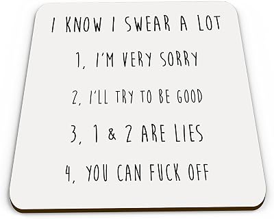 Coasters I Know I Swear a Lot Funny Novelty Coaster Brand Coasters 9cm