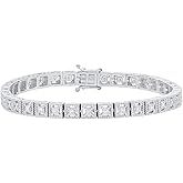 Dazzlingrock Collection 0.40 Ctw Round White Natural Diamond Tennis Bracelet for Women in 14K Real Solid Gold