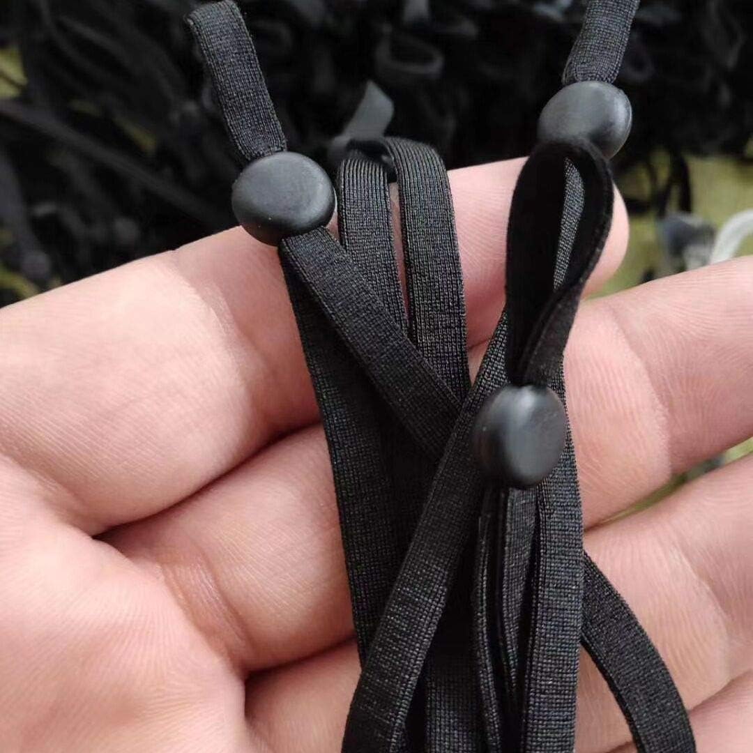 Amazon Com 20pcs Adjustable Elastic Ear Loops Silicone Sliders Beads Buckle Elastic Straps String Cord With Toggles Mask Fasteners Adjuster Clips For Handmade Masks Black Round Beads Arts Crafts Sewing