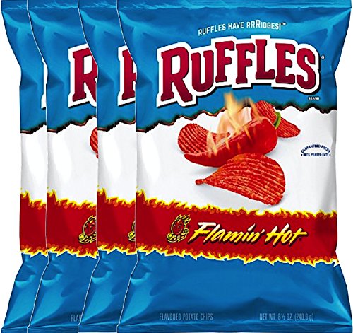 Ruffles Flaming Hot Potato Chips - 8.5oz Party Bag (4)