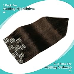 SURNEL Clip in Hair Extensions Real Human Hair 6pcs