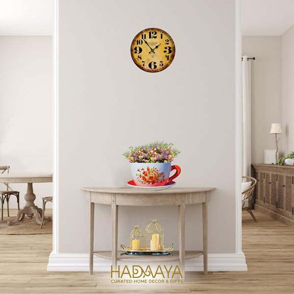 HADAAYA 7.5″ ROUND CERAMIC TEACUP SHAPE PLANTER POT WITH SAUCER FOR SUCCULENTS ORCHIDS HERBS CACTUS INDOOR HOUSEPLANTS FLOWERS FOR VALENTINES DAY GIFT – ORANGE POPPY FLORAL