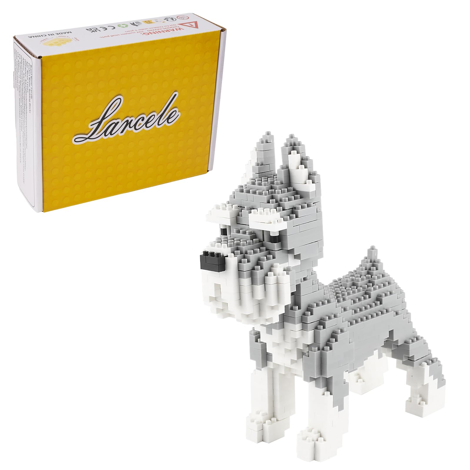 Larcele Micro Dog Building Blocks Pet Mini Building Toy Bricks,880 Pieces KLJM-02 (Schnauzer) — image 1