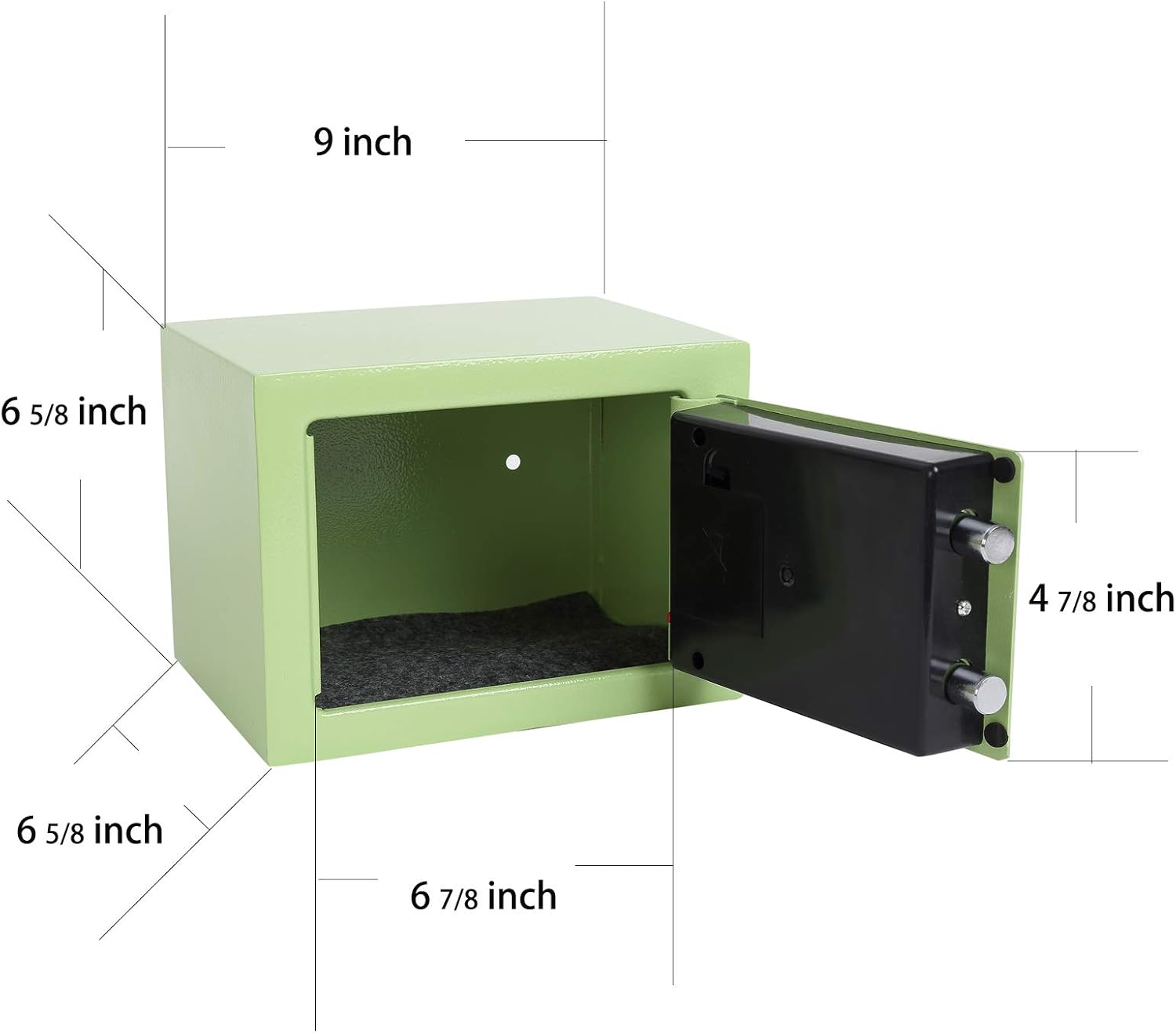 Heroecol 0.17 Cubic Feet Electronic Security Safe Box Digital Deposit Box for Home Office Hotel Business Lock Box for Cash Jewelry Storage (Light Green, 17): Home Improvement