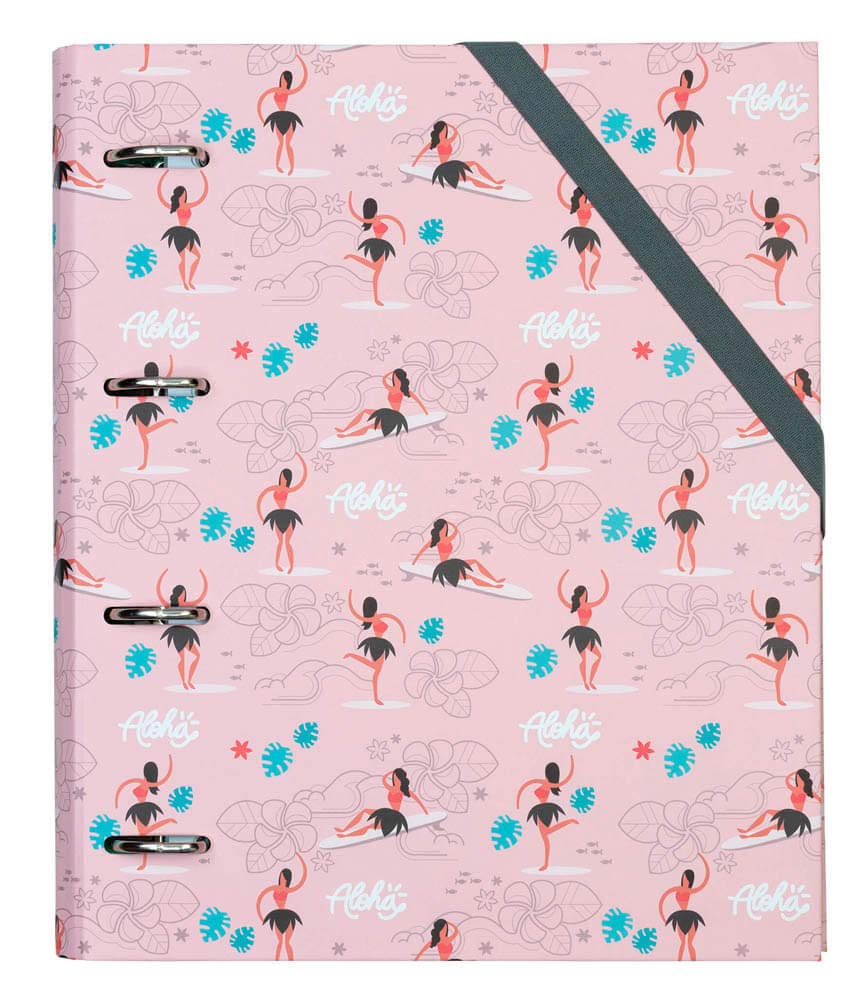 MILAN 5140150HU – Ring Binder with 100 Hula Sheets, 32 x 27 cm, Hula Print