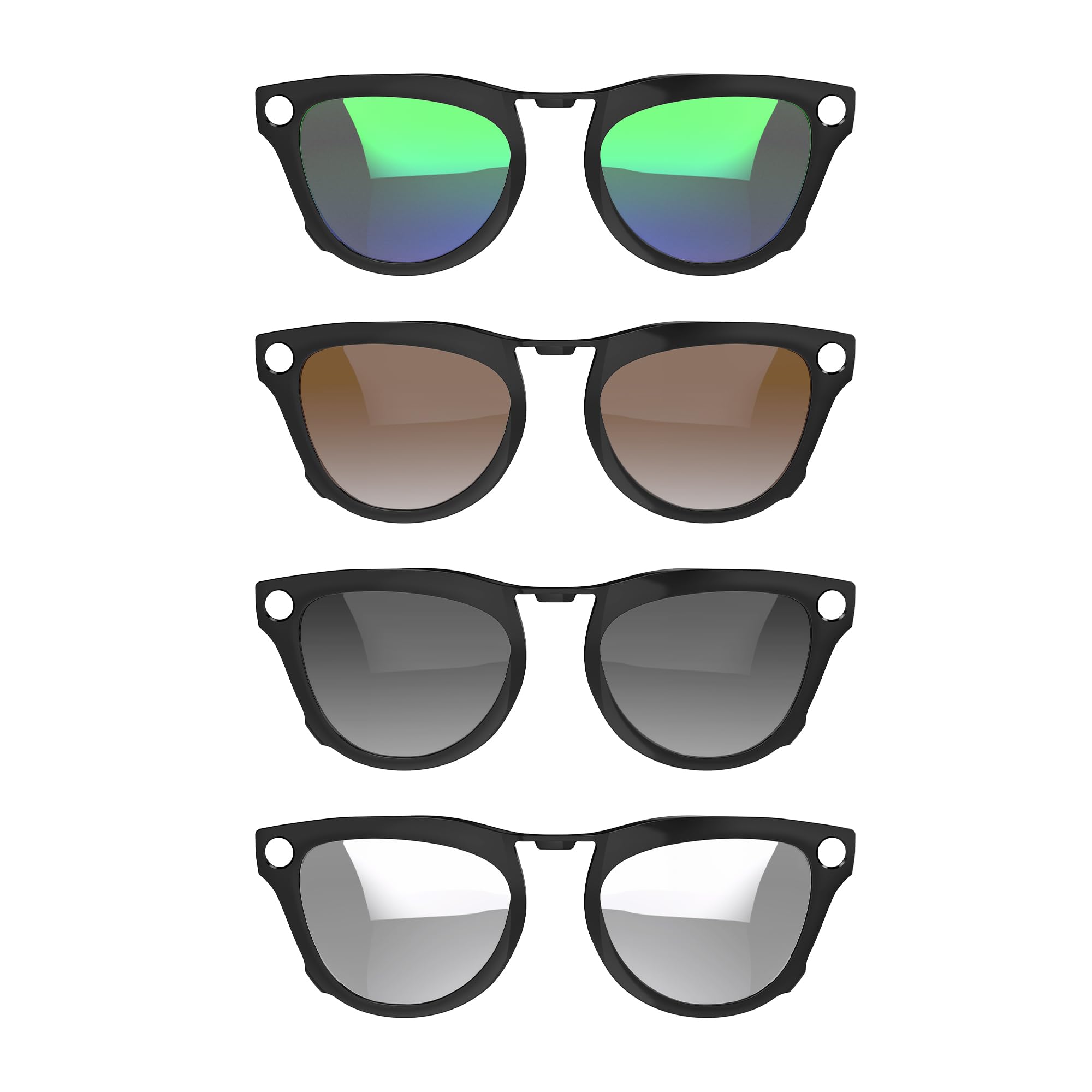 Photo 1 of HiBloks 4Pcs Polarized Clip for Ray-Ban Meta Skyler (RW4010 52-20) Smart Glasses, Black Frame Discoloration Clips for Ray-Ban Skyler Protect Your Eyes, Cool and Fashion (Silver + Grey + Brown + Green)
