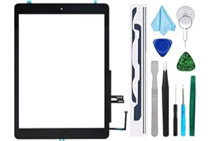 T Phael Black Digitizer Repair Kit for iPad 9.7" 2018 iPad 6 6th Gen A1893 A1954 Touch Screen Digitizer Replacement with Home Button + Adhesive + Tools