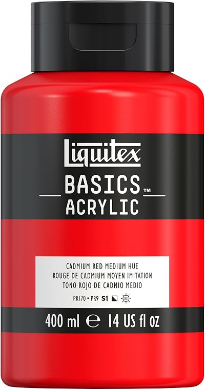 Liquitex Basics Cadmium Red Medium Hue Acrylic Paint 400 ml Bottle