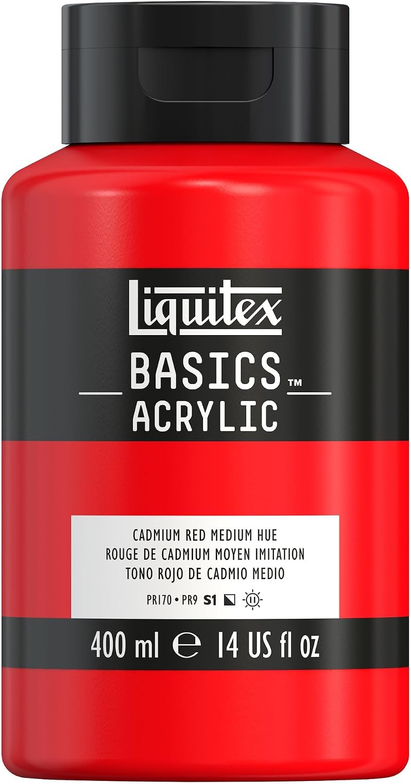 Liquitex Basics Cadmium Red Medium Hue Acrylic Paint 400 ml Bottle