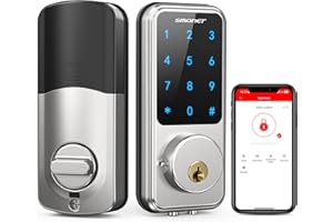Smart Lock,SMONET Keyless Entry Door Lock,Remote Lock Unlock for Home Security,Easy Installation,Voice Control,Touchscreen Keypad Deadbolt,Code Bluetooth Electric Deadbolt for Hotel,Office