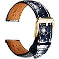 REZERO Leather Watch Bands for Men, Quick Release Watch Straps, Luxury Italian Alligator Grain Embossed Band Replacements 19mm 20mm 21mm 22mm