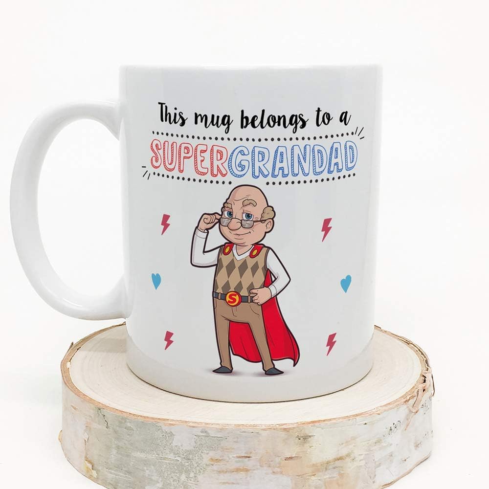 MUGFFINS Grandad Mug - Super Grandad - Coffee Grandpa Mug for Breakfast Birthday Present for Grandfathers/Ceramic 11 oz - Image 4