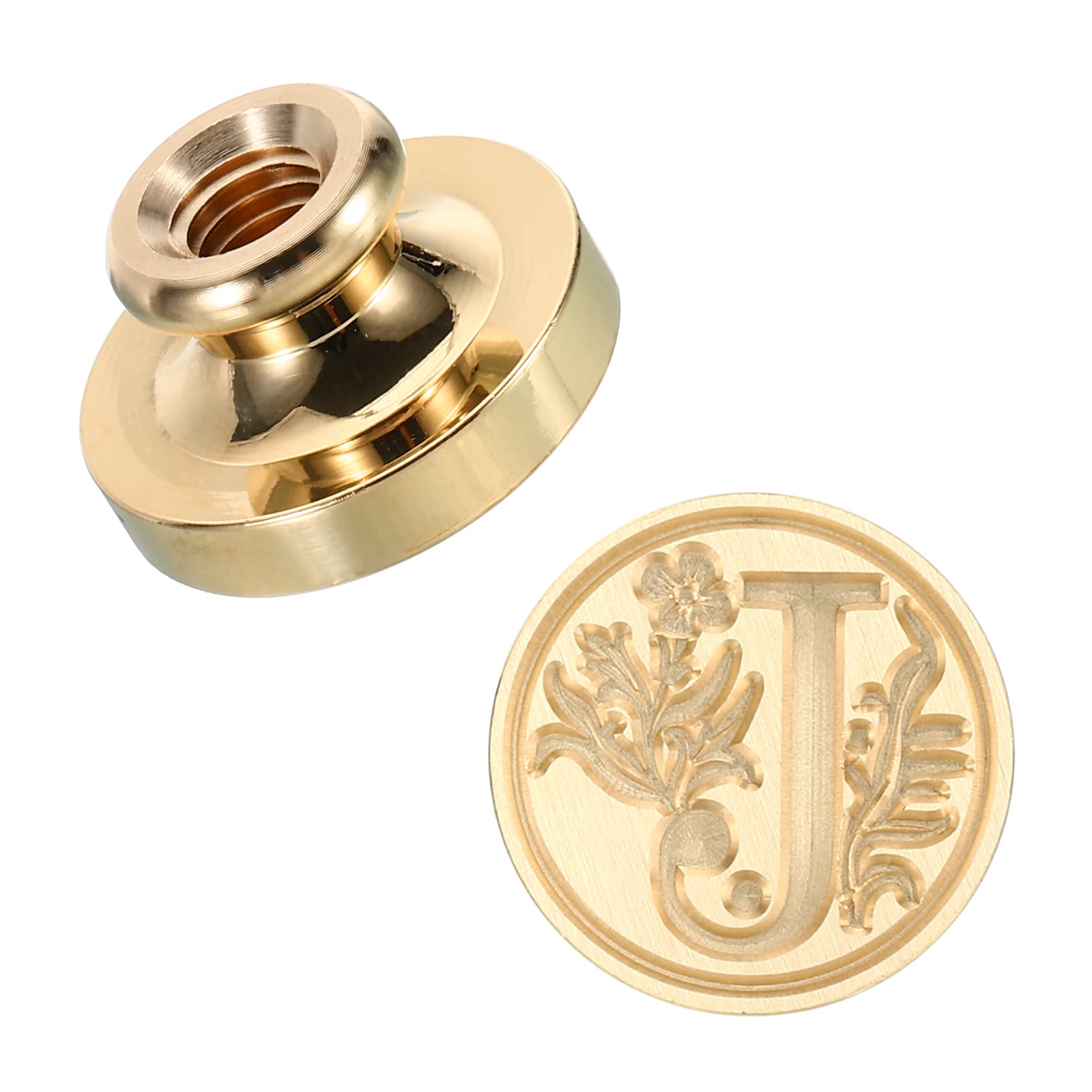PATIKIL Alphabet J Wax Seal Stamp, Initial Letter Sealing Wax Stamp Classic Retro Brass Head for Envelope Invitation Cards