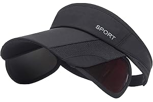 RRIODY Summer Sun Visor Hat - Women Adjustable Golf Cap with Retractable Brim, UV Protection Beach/Tennis Sport Hat