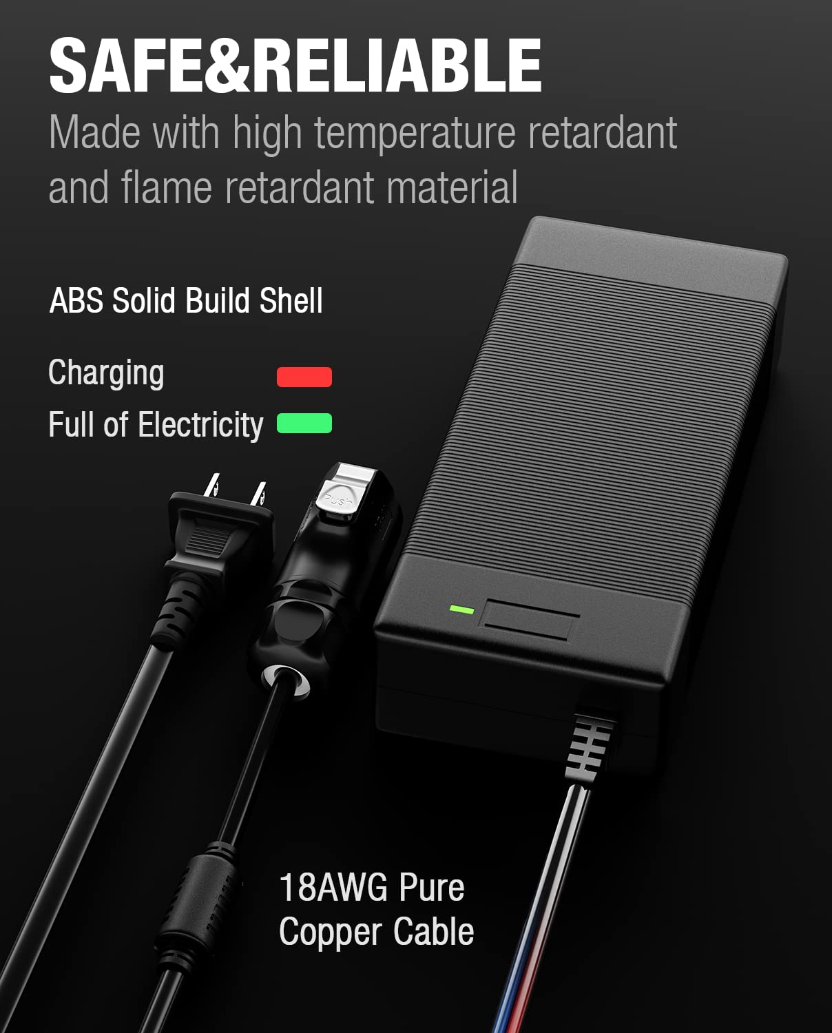 Battery Charger Compatible with Segway Dirt eBike X260 / Sur-Ron X LightBee, STIO 67.2V 2A Charger for 60V Dirt eBike 3 Prong Connector Power Supply Power Adapter