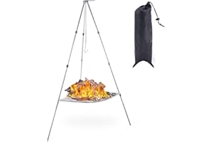 Portable Outdoor Fire Pit Camping Oven Tripod - 2023 New Upgraded Campfire Pit Collapsible Foldable Mesh Fire Pits Fireplace 