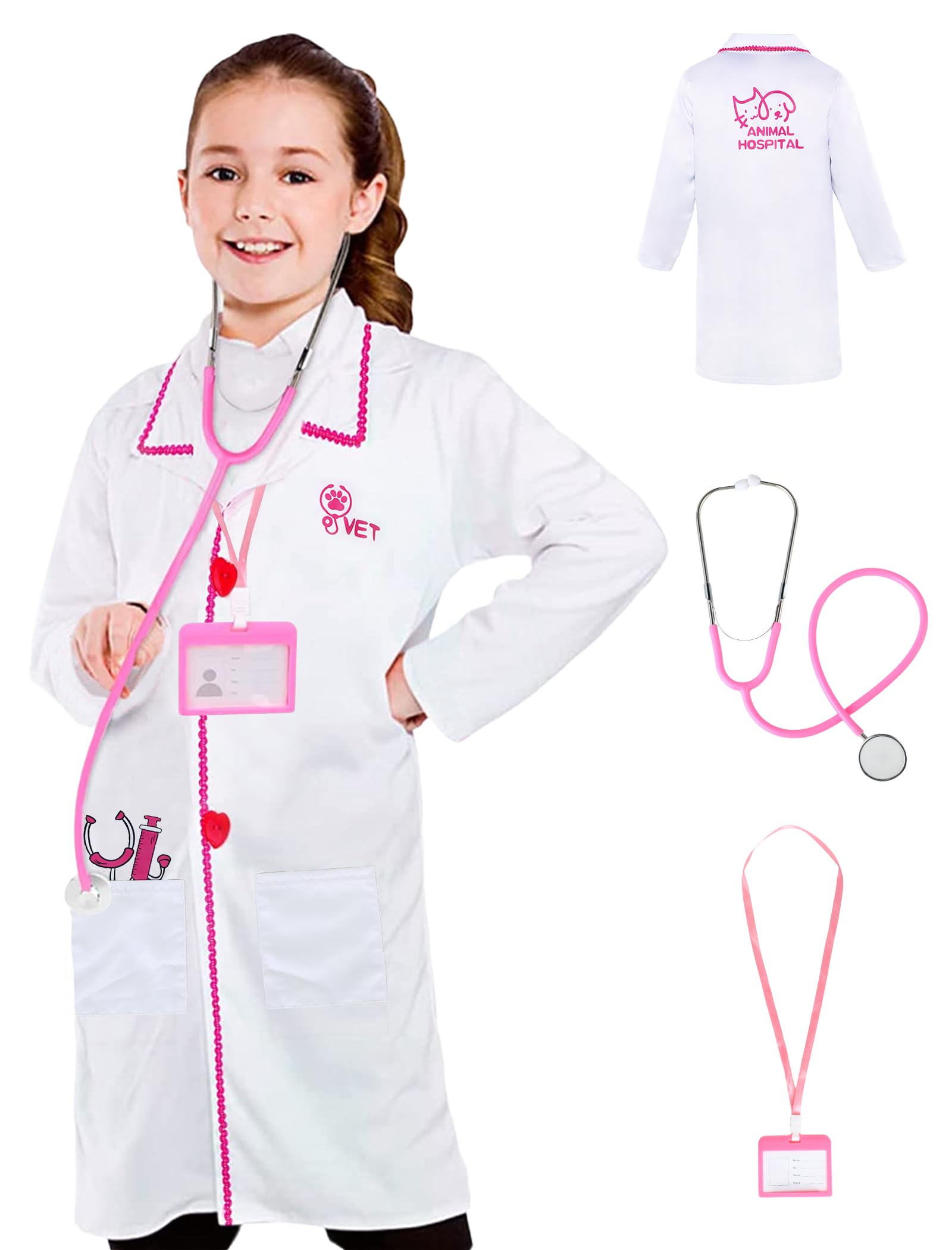 Photo 1 of ANPHILE Vet Costume for Kids, Kids Veterinarian Costume, Toddler Doctor Vet Play Set, Halloween Costumes for Girls