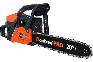 BAOTREE 62cc Gas Chainsaw, 20 Inch Professional Chainsaw with 2-Cycle Engine & Anti-Vibration System, Quick Start Technology for Tree Cutting, Firewood, Logging (62CC 20in)