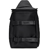 RAINS Trail Sling Bag - Black Waterproof Crossbody Bag for Men and Women with Coated Zip Closure, Airmesh Back Panel and Compression Straps - 2 Year Warranty