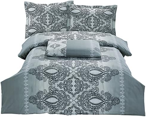 8 Piece Super Soft Wrinkle Free Twin Size Set, Includes 2 Duvet Covers, 2 Fitted Sheets with Concealed Elastic All Around, 2 Shams &amp; 2 Pillowcases, Royal Luxurious Windsor