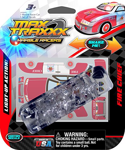 Max Traxxx Award Winning Fire Chief Light Up Marble Racer Gravity Drive 1:64 Scale Car