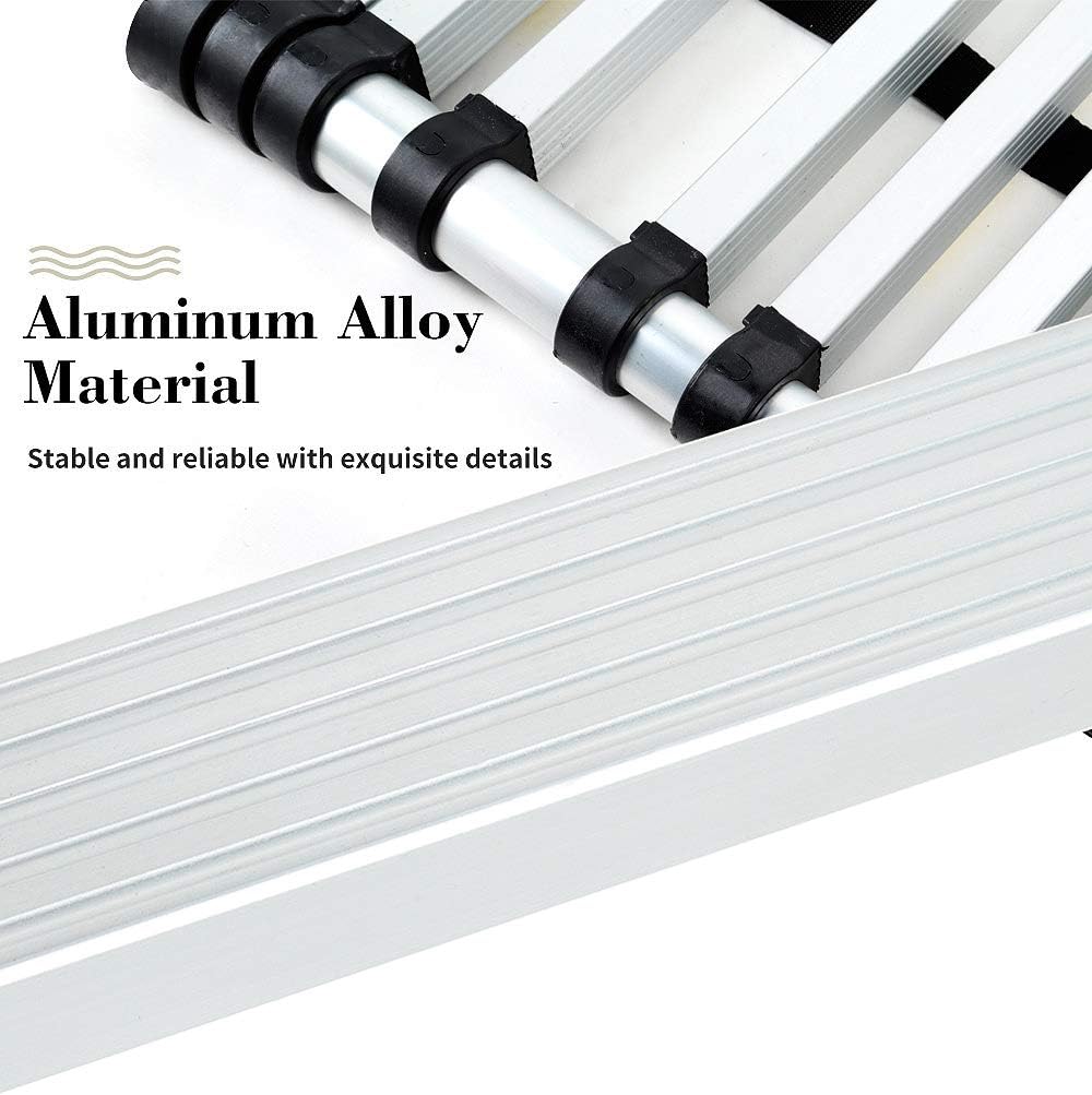 Telescoping Ladder 10.5ft/3.2m Aluminum Multi Telescopic Extension Ladder One-Button Inward Sliding Retraction with EN131 Certified - - 