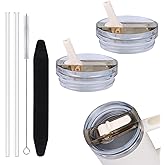 2 Pack 40oz Detachable Flip Straw Lid for Stanley Quencher ProTour, Easy to Clean, No Spill Leak Proof Lids Replacement for 40oz Stanley Cup