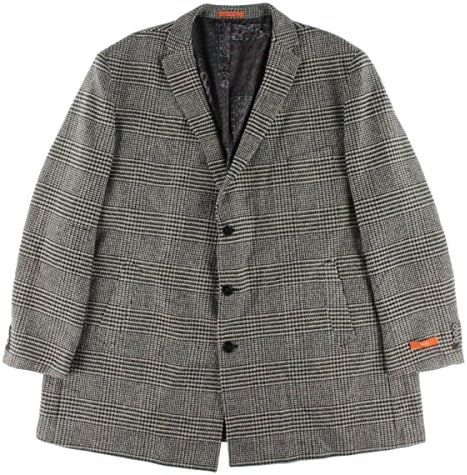 Tallia Mens Big &amp; Tall Wool Single Vent Coat B/W 5XLT